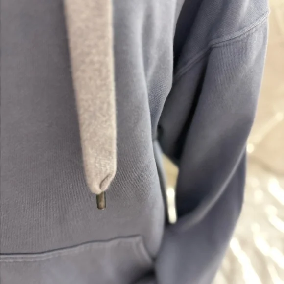 Aerie Blue Hoodie with Cream Drawstrings - Picture 6 of 10